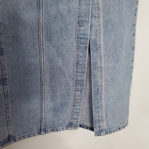 Etica Ingrid Split Skirt Maxi Jean Arcadia Denim Blue Organic Cotton Size 30 NEW - Picture 7 of 14